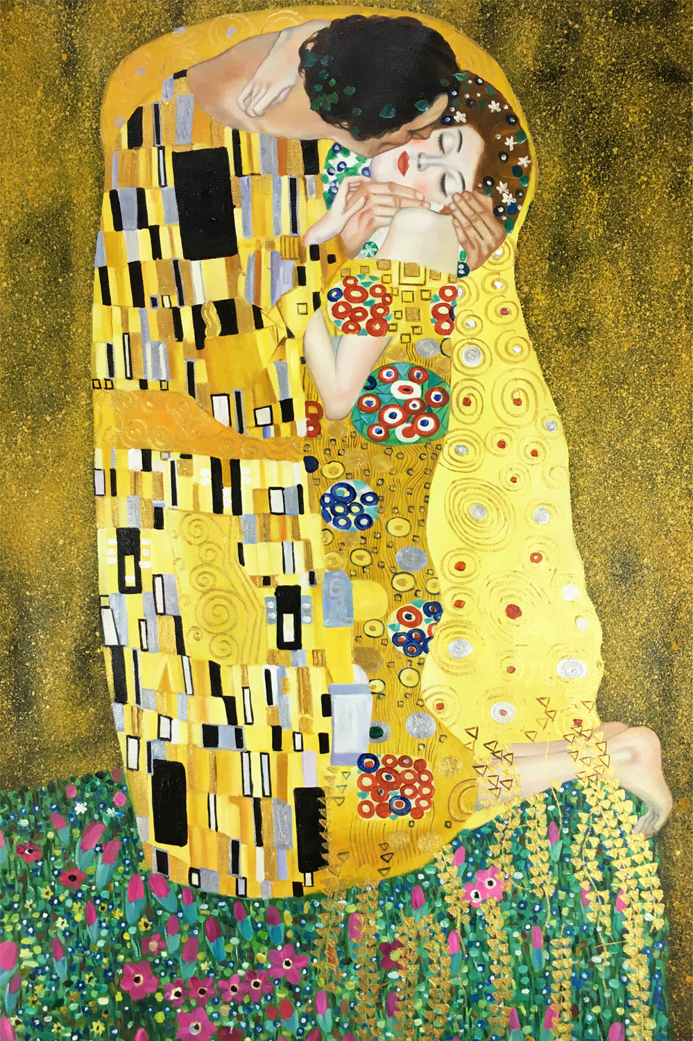 The Kiss Gold by Gustav Klimt paintings reproduction